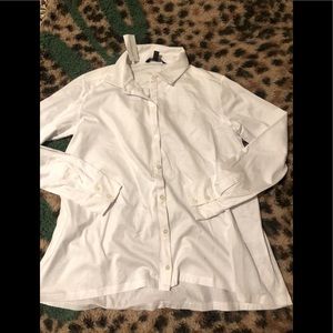 Button down white a line shirt